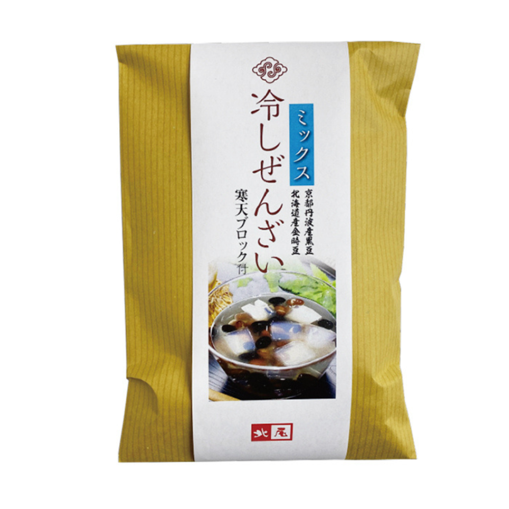 熟練の目と手が選んだ、丹波の“涼菓”寒天ブロック付ミックスぜんざい【黒豆茶庵　北尾】