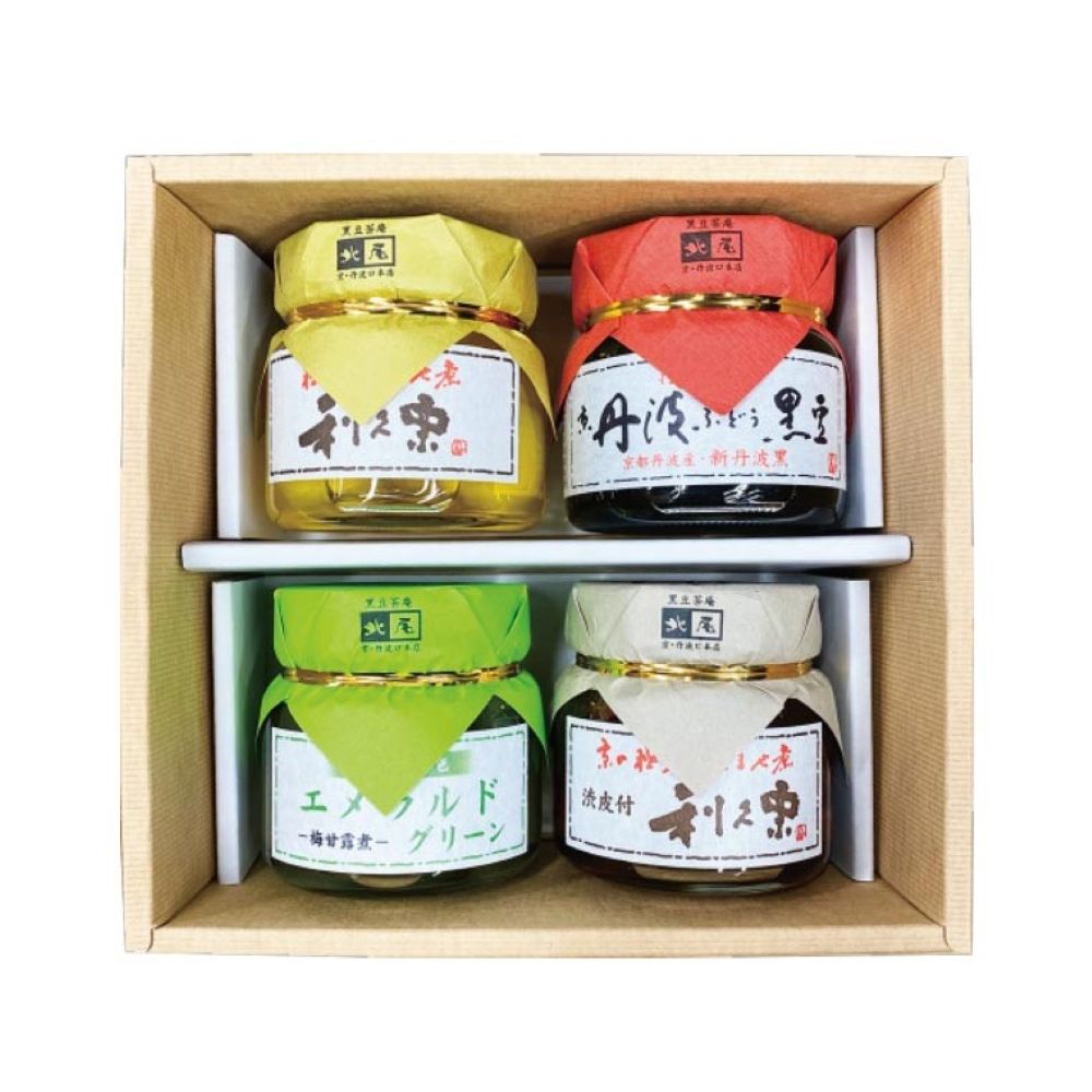 感謝の気持ちを上質な甘みにのせて。甘露煮４ビンセット【黒豆茶庵　北尾】